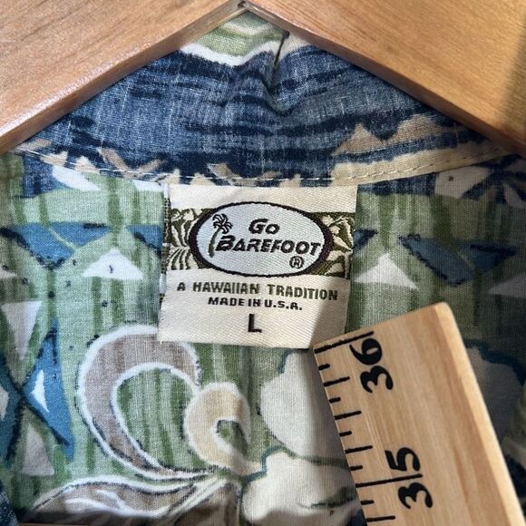 Vintage Hawaiian Go Barefoot short sleeve Button up Shirt USA Made - Mens Large - Picture 5 of 7